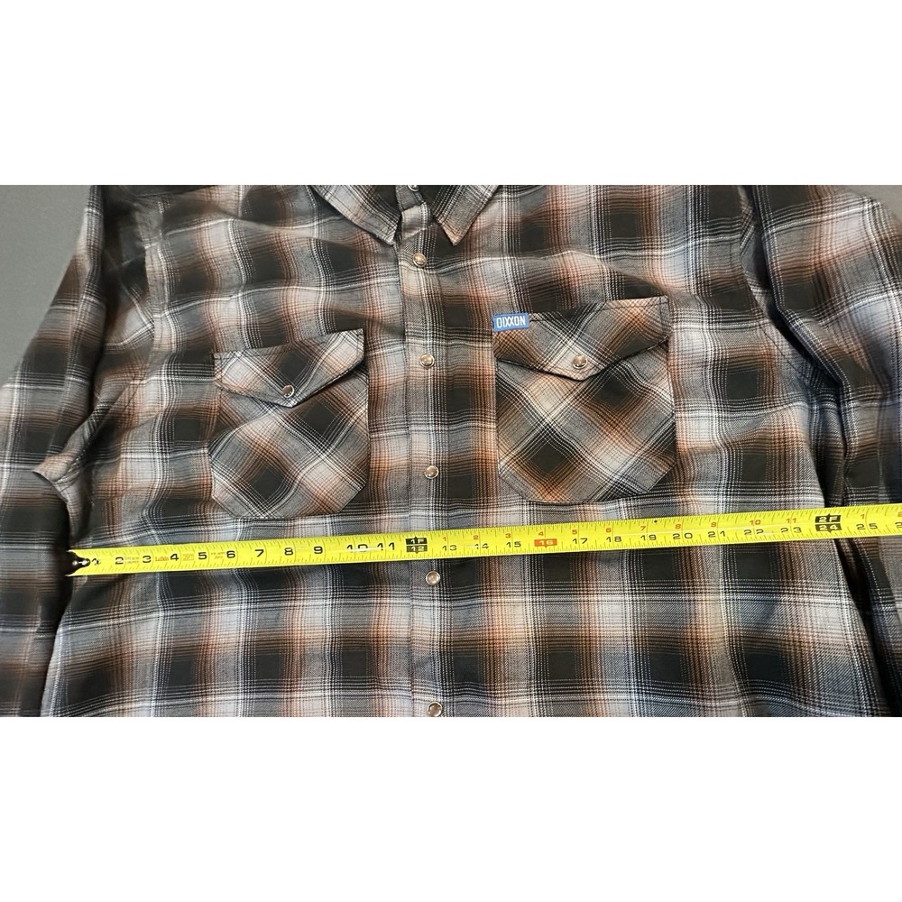 Dixxon Flannel Patina Mens Plaid Long Sleeve Pearl Snap Size 3XL - Picture 8 of 9